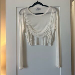 Princess Polly mesh long sleeve crop top